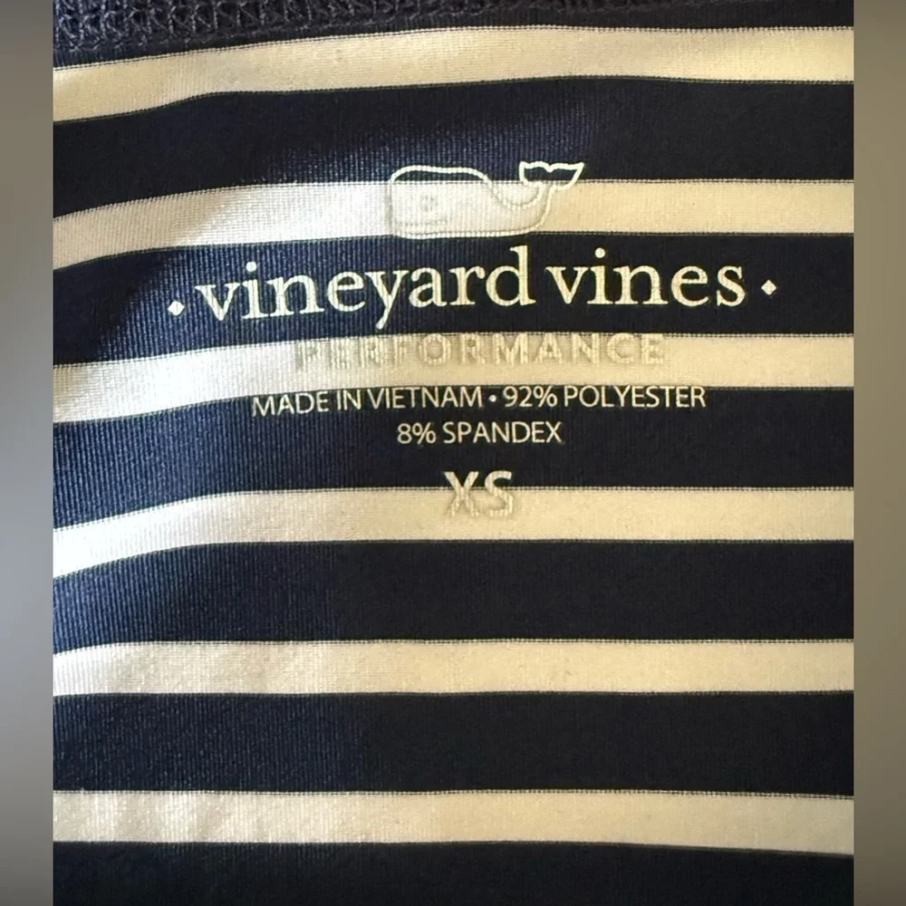 Vineyard Vines navy and white stripe summer beach jacket preppy nautical XS EUC